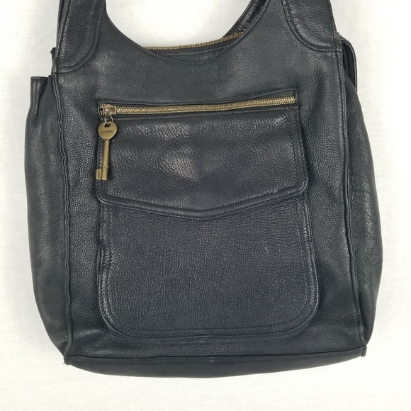 Fossil black shoulder purse genuine leather  #75082 - Picture 7 of 15